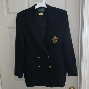 Ralph Lauren Vintage Embroidered Black Blazer